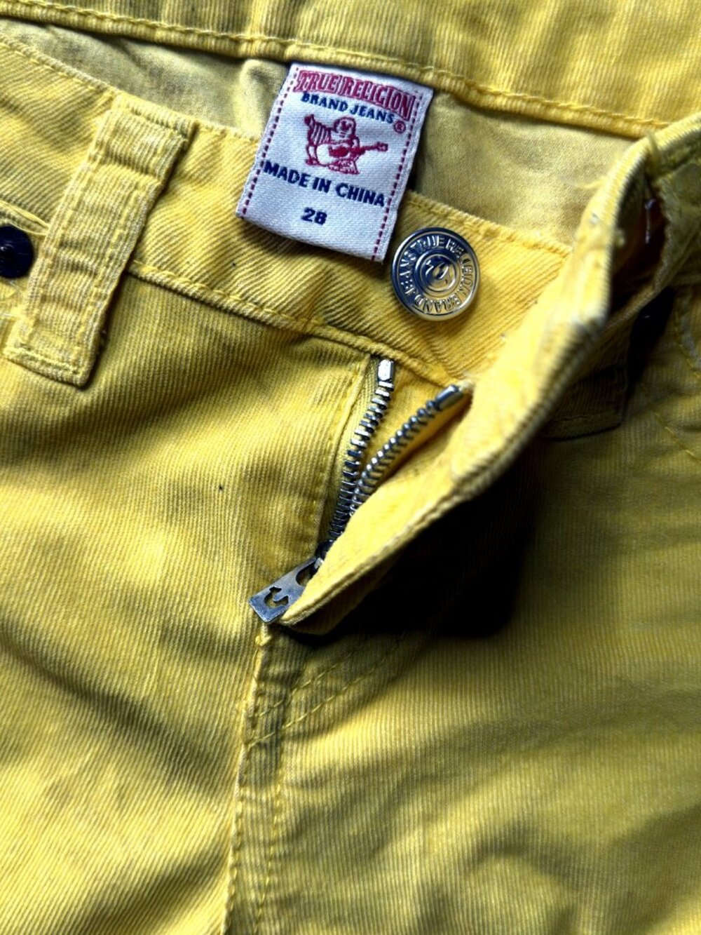 True Religion Yellow Skinny Jeans Size 28